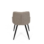 Židle jídelní, krémová látka, nohy černý kov