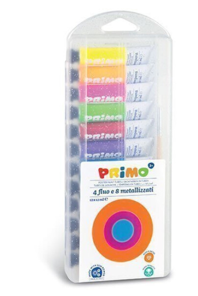 Temperové barvy PRIMO 12 12 ml, metalické