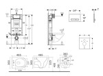 GEBERIT - Kombifix Set předstěnové instalace, kompaktního klozetu Gaia a sedátka softclose, tlačítko Sigma50, chrom/alpská bílá SANI15CA3129