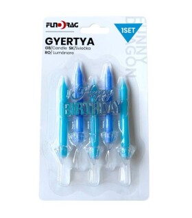 Dortisimo Svíčky modré se zápichem do dortu Happy Birthday (6 ks)