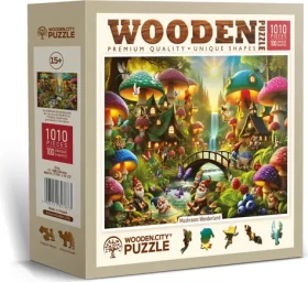 WOODEN CITY Dřevěné puzzle Houbová říše divů