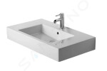 DURAVIT - Vero Umyvadlo 850x490 mm, s přepadem, s otvorem pro baterii, WonderGliss, bílá 03298500001