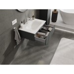 MEXEN/S - Orio koupelnová skříňka 70 cm s umyvadlem Vela, 1 šuplík, grafit mat/bílá mat 91A10-07023-1-BF66-W23M01