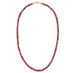 Luxusní pánský náhrdelník Antonio Gold - červený jaspis, Červená 45 cm