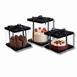 Cake Star Cake Star Plastový hranatý box na dorty bez stuhy 4Cake černý (33 x 33 x 40 cm)