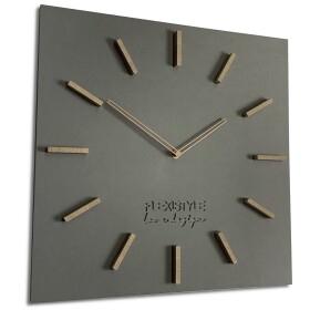 DumDekorace Velké nástěnné hodiny ze dřeva v šedé barvě
