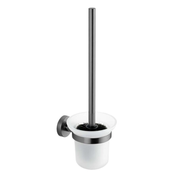 Kielle - Oudee WC štětka nástěnná s držákem, matné sklo/gun grey 40502037