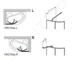 RAVAK - Supernova Vanová zástěna VSK2 Rosa 140 L, levá, bílá/sklo 76L70100Z1