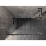 MEXEN/S - Lunar L sprchový kout dveře křídlové levá 70 x 90, transparent, grafit kartáčovaná 834L-070-090-66-00-L