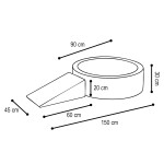 PLUSH NEST PLUSH NEST Mini hřiště s bazénem Ø 90 × 30 cm s herním prvkem (trojúhelník) a 200 míčky zelené