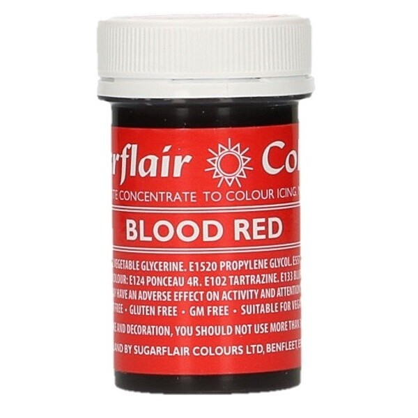 Sugarflair Gelová barva potravinářská Krvavě červená (Blood Red) 25g