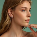 Stříbrné vánoční náušnice ve tvaru stromečku – stříbro 925/1000, Stříbrná