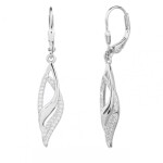 Stříbrné visací náušnice se zirkony Catherine - stříbro 925/1000, Stříbrná