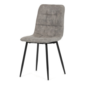 Židle jídelní, šedá látka cowboy, nohy černý kov