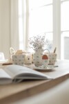 GREEN GATE Porcelánový džbánek Rosalia White 0,5 l, modrá barva, porcelán