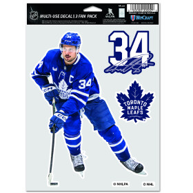 Wincraft Samolepky Auston Matthews Toronto Maple Leafs NHL Multi Use 3 Fan Pack Decal