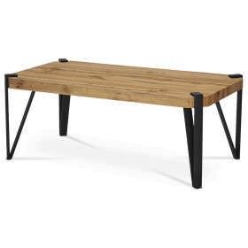 Konferenční stolek, 110x60x42 cm, deska MDF, dekor divoký dub, kov - černý mat