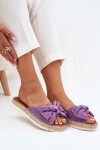Dámské Sandály Na Platformě S Pletením A Mašlí Fialové Alpireda 40