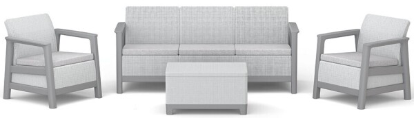 Keter SCANDI LINEA 3 SEATERS SET - Ash grey/Storm grey