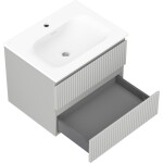 MEXEN/S - Rivel koupelnová skříňka 60 cm s umyvadlem Vela, 2 zásuvky, reliéf , šedá mat/bílá mat 91A20-06047-2-BFF62-W23M01