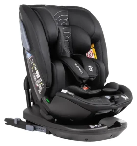 Asalvo PANAFIX černá / Autosedačka / 40-150 cm / Otočná 360° / Isofix + Top Tether