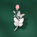 Luxusní brož s motýlem a perletí Anna, Stříbrná