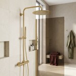REA - Kulatá dešťová sprcha JS-P014BG 25cm Brush Gold REA-P8609