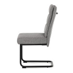 Židle jídelní, taštičkové pružiny v sedáku, madlo na opěráku, světle šedá látka, černý kov