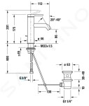 DURAVIT - C.1 Umyvadlová baterie s výpustí, matná černá C11020001046