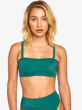 RVCA SOLID BANDEAU forest dvoudílné plavky - S