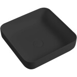 CERANO - Umyvadlo z litého mramoru Viva - na desku - černá matná - 40x40 CER-WB01B