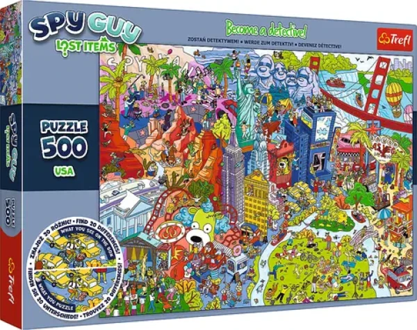 Trefl - Puzzle - Lost Items Spy Guy: Spojené státy Americké