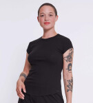 Dámské tričko GO Ribbed T-Shirt BLACK černé 0004 SLOGGI BLACK