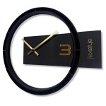 DumDekorace BLACK & GOLD ASYMMETRY, designové nástěnné hodiny 30 cm