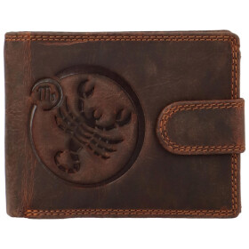 Pánská kožená peněženka Zvěrokruh Štír Saimon, tmavě hnědá