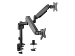 Equip černá / Stolní držák pro 2 monitory / 17-32" / nosnost 9 kg / výškově nastavitelný / VESA 100x100 / 360° (650133)