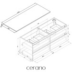 CERANO - Koupelnová skříňka Carole + deska pod umyvadlo Navira Slim - 18 mm - dub medový - 140x49,8x46 CER-8050BD82823