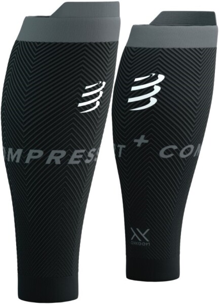 Compressport R2 OXYGEN BLACK/STEEL GREY - Kompresní lýtkové návleky Compressport R2 Oxygen - BLACK/STEEL GREY Velikost: 34-38 cm obvod lýtka