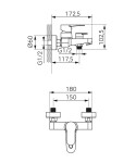 NOVASERVIS - Vanová baterie bez příslušenství 150 mm Nostris, černá BNS1BL