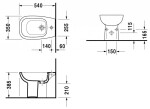 DURAVIT - D-Code Stojící bidet, 350x540 mm, otvor pro baterii, bílá 22381000002