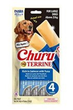 Churu Dog Terrine losos s tuňákem plemena L 4x54g
