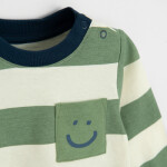 Tričko s dlouhým rukávem -zelené - 62 OLIVE
