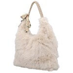 Módní dámská plyšová kabelka do ruky Raiga, světle béžová