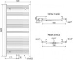 MEXEN Ares otopný žebřík/radiátor 1200x600 mm, 620 W,bílá W102-1200-600-00-20