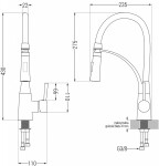 MEXEN/S - Pablo granitový dřez 1 s odkapávačem včetně baterie Aster, černá/stříbrná metalik 6510-73-73450-57-G