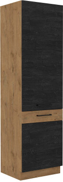 Vysoká potravinová skříňka Vigo 60 DK-210 2F Barva korpusu: Dub Lancelot, Barva dvířek: Dark wood