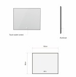 Erga Megan, LED zrcadlo 100x80cm v černém rámu, 2760 lm, 3 barvy světla, zadní osvětlení, ERG-V01-MEGAN-1080-BK