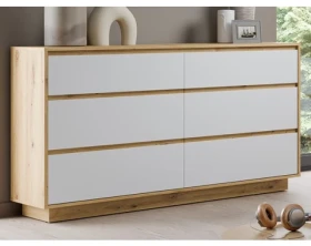 Komoda Foggia 153 cm, dub artisan/bílá