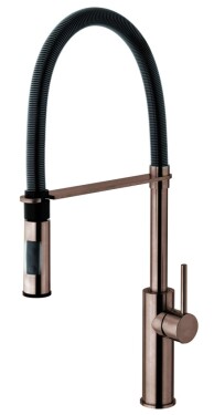 PAFFONI - Light Exclusive Edition Dřezová baterie s flexibilním výtokem, kartáčovaný černý nikl/černý mat LIG179NKNSPNO