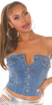 Soo Sexy! used look Jeans Bandeau Crop Top barva denimblue velikost